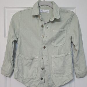 Zara Sage Green Casual Jacket